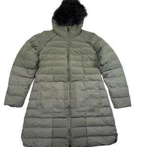 Marmot Margaret Featherless Jacket Parka Womens XL Green Faux Fur Trim Hood Puff